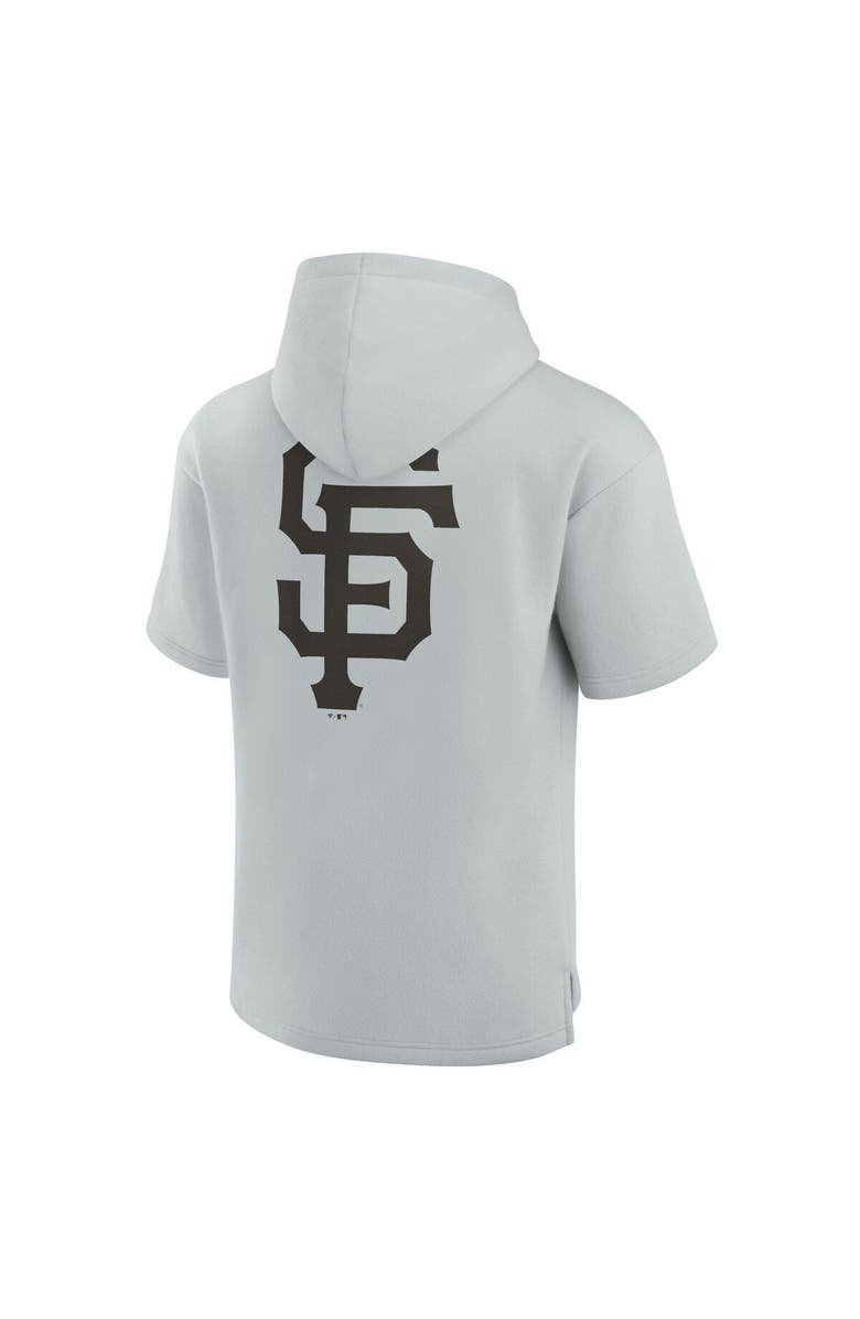 Fanatics Signature Unisex Fanatics Signature Gray San Francisco Giants Elements Super Soft Fleece Short Sleeve Pullover Hoodie, Alternate, color, Gray