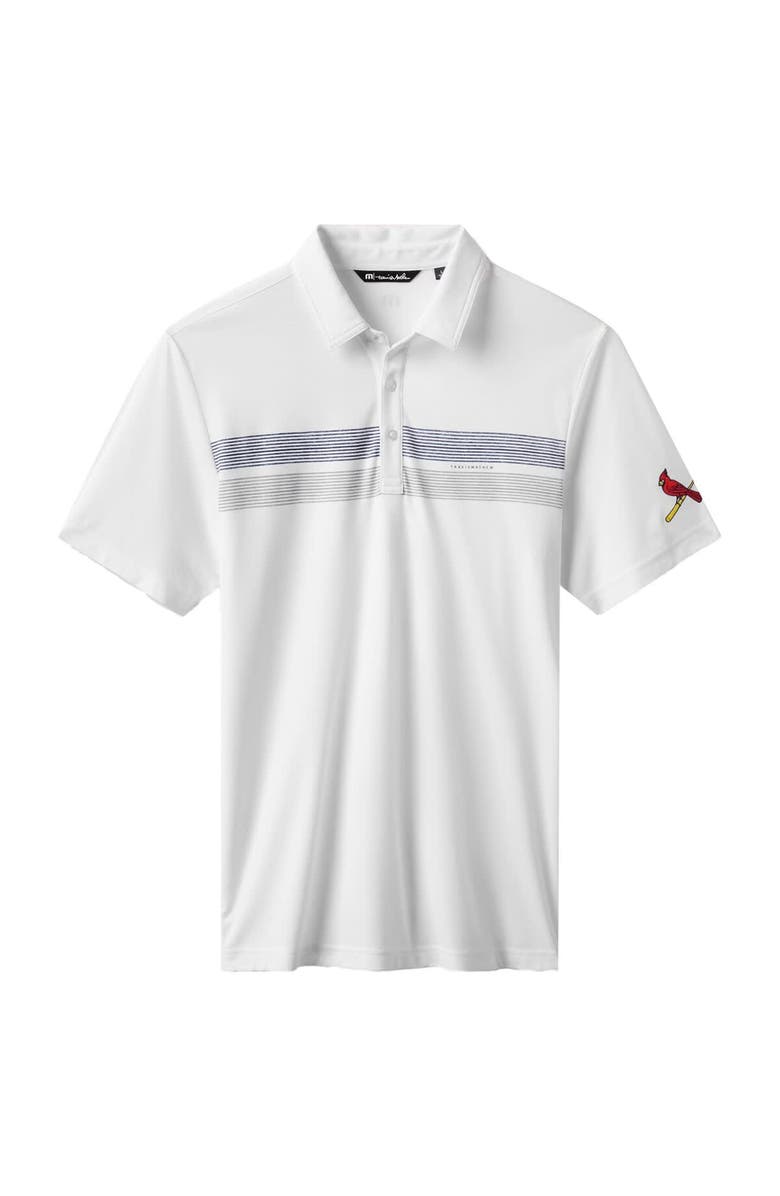 TravisMathew Men's TravisMathew White St. Louis Cardinals Top Recruit Tri-Blend Polo, Alternate, color, White