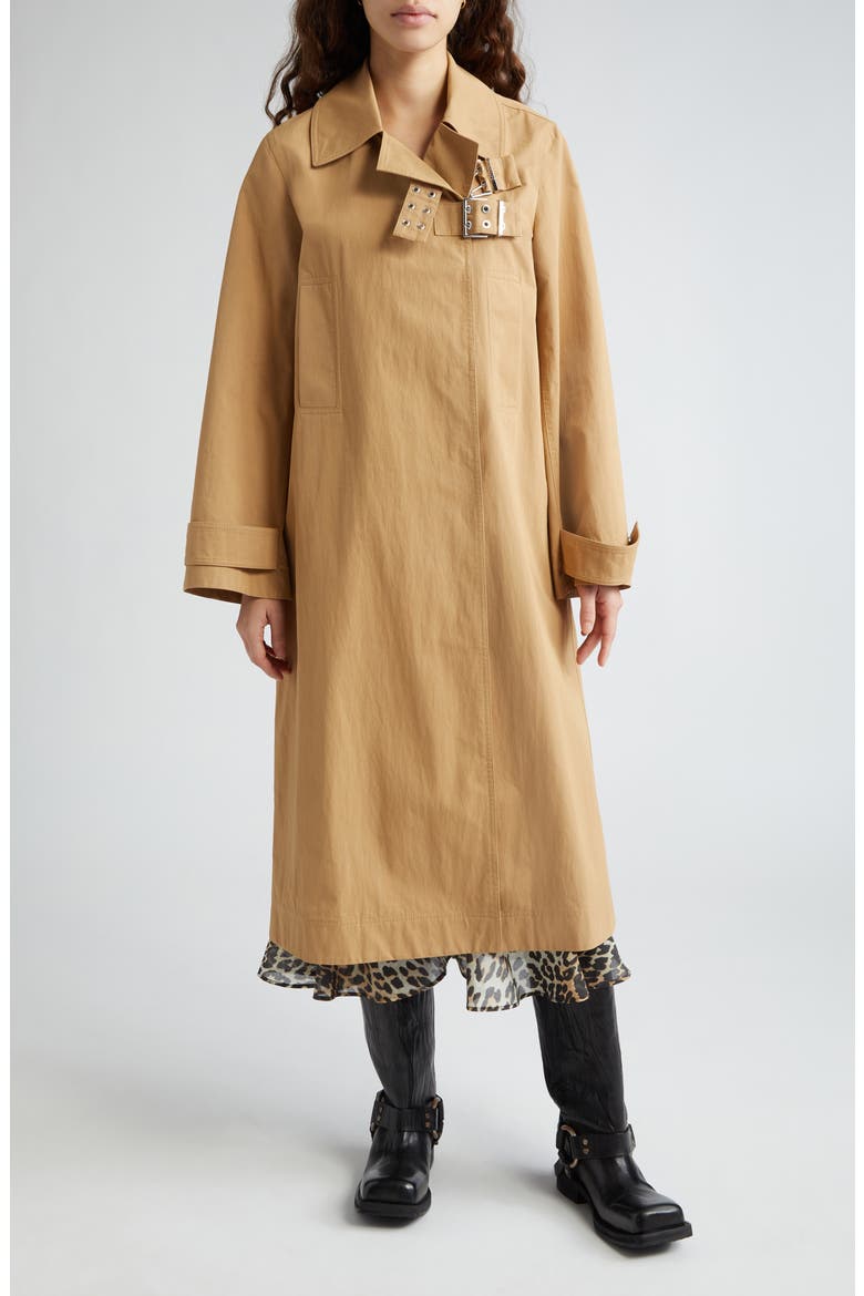Organic Cotton Blend Twill Coat, Alternate, color, TIGERS EYE