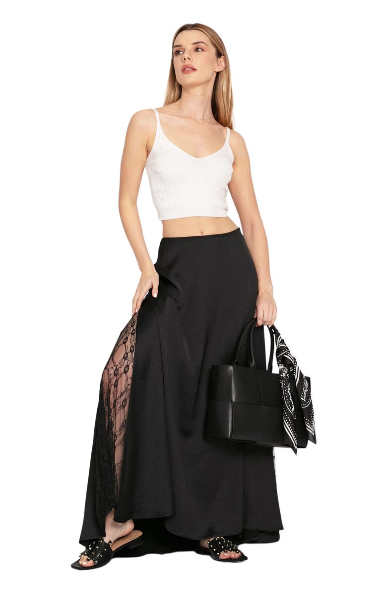 Belle & Bloom California Dreamin' Maxi Skirt, Alternate, color, Black