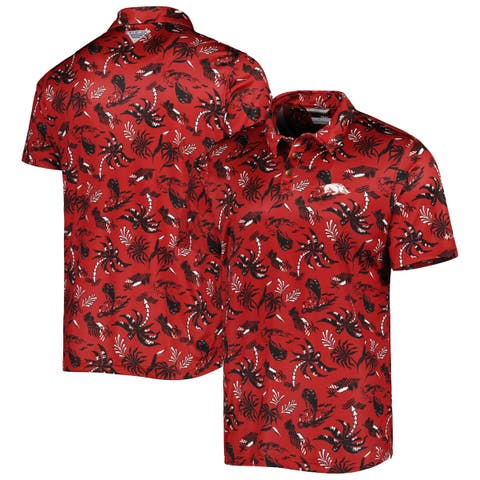 Men's Columbia Cardinal Arkansas Razorbacks Super Terminal Tackle Omni-Shade Polo