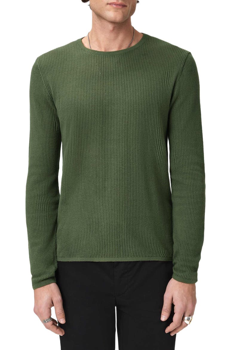 Montclair Mesh Stitch Organic Cotton Blend Sweater, Alternate, color, LIGHT OLIVE