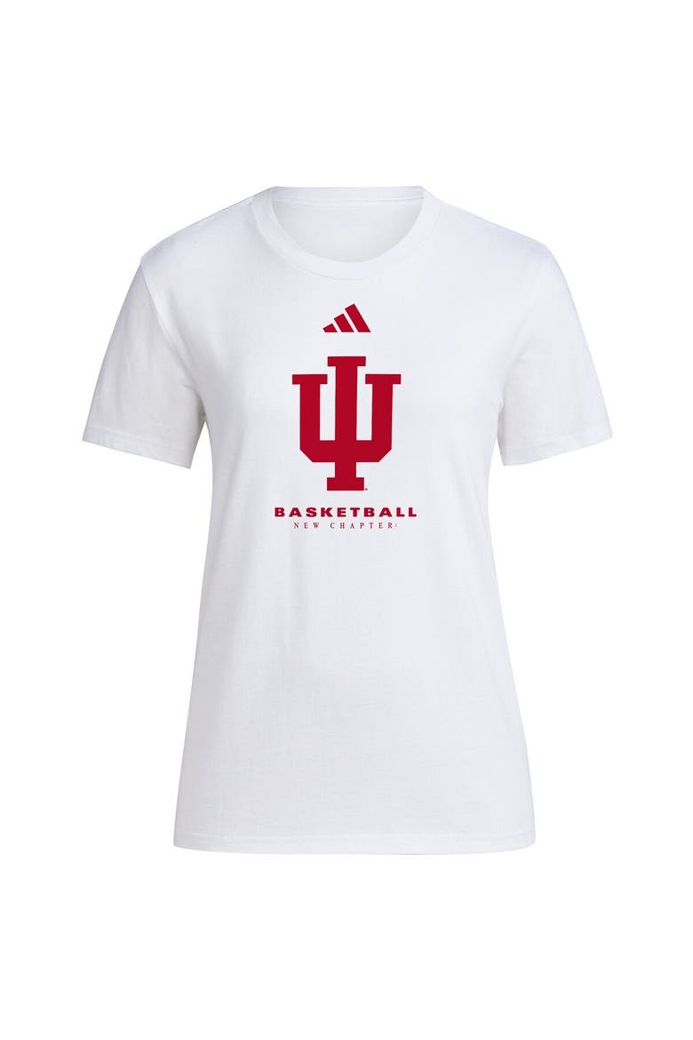 Women's adidas  White Indiana Hoosiers Bench T-Shirt, Alternate, color, White