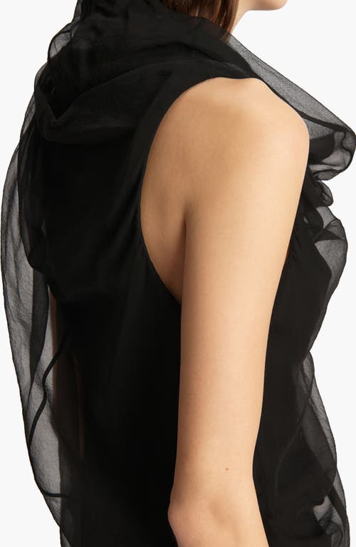 Khaite Long Silk Organza Dress In Black