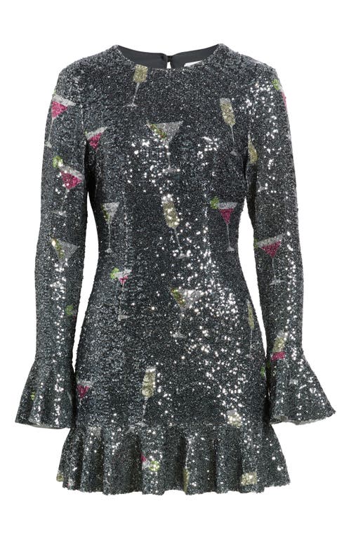 Saylor Brioni Sequin Long Sleeve Minidress In Multi