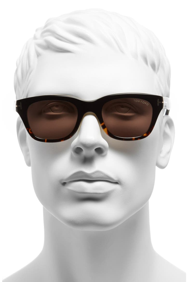 'Snowdon' 50mm Sunglasses, Alternate, color, DARK HAVANA