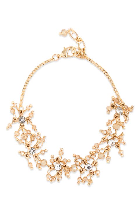 Crystal Beaded Cluster Bracelet