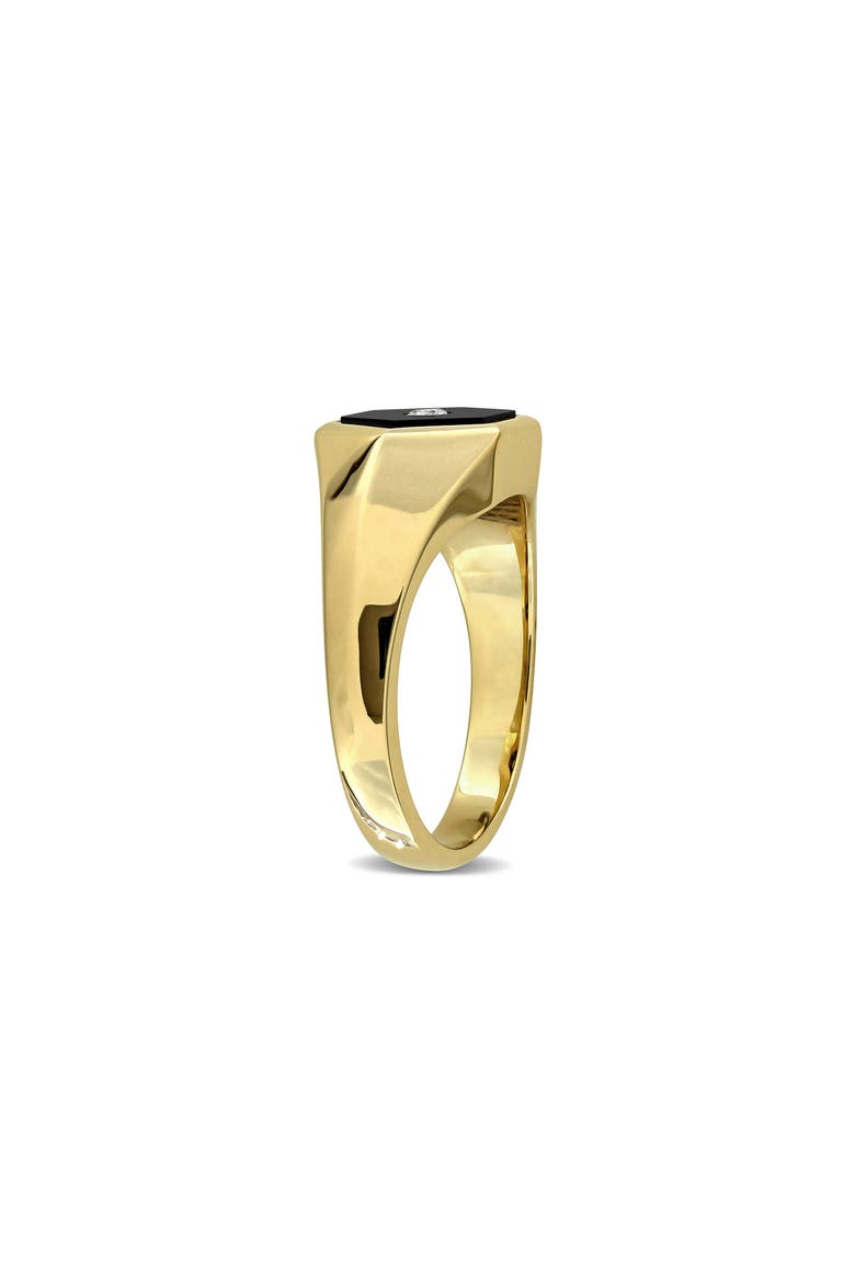 Onyx & Diamond Signet Ring, Alternate, color, BLACK
