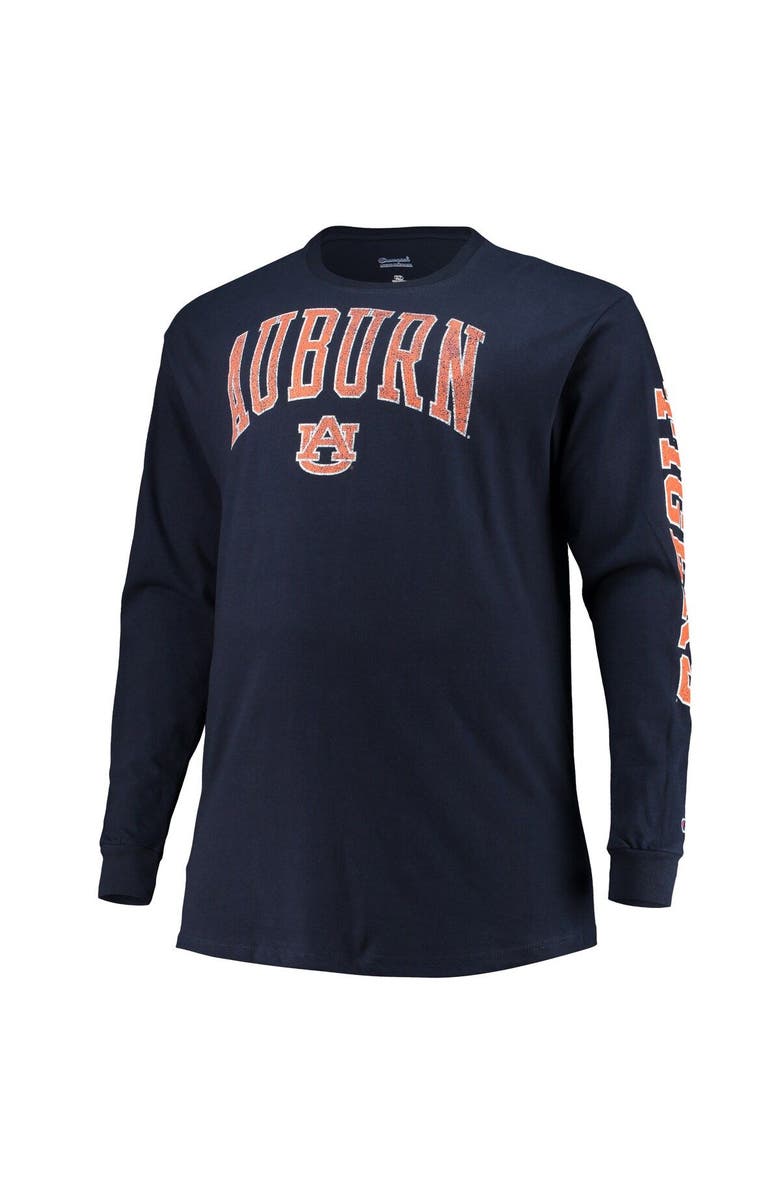 Champion Men's Champion Navy Auburn Tigers Big & Tall 2-Hit Long Sleeve T-Shirt, Alternate, color, 