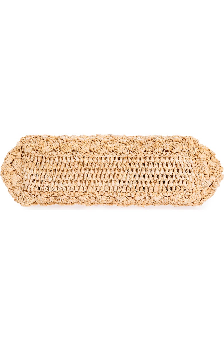Anya Hindmarch Large Maud Bow Crochet Raffia Clutch, Alternate, color,