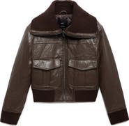 MANGO Crop Faux Leather Jacket