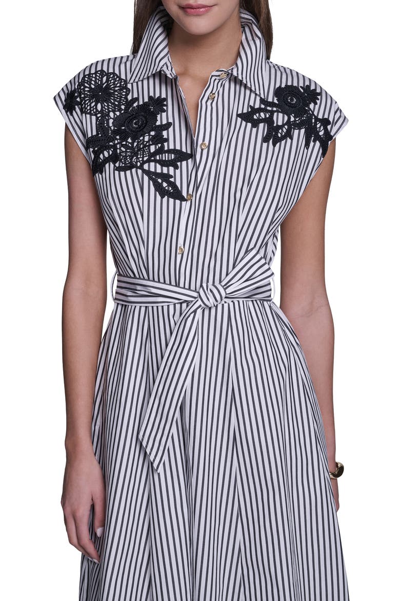 Striped Shirt Dress, Alternate, color, BLACK AND WHITE