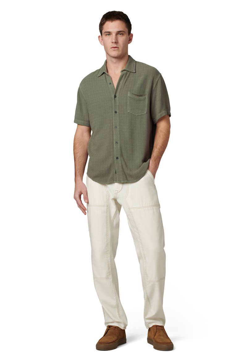 Scott Short Sleeve Linen Blend Button-Up Shirt, Alternate, color, LICHEN DOBBY