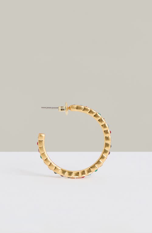 Reiss Sade Crystal Hoop Earrings In Gold Tone/multi Crystal