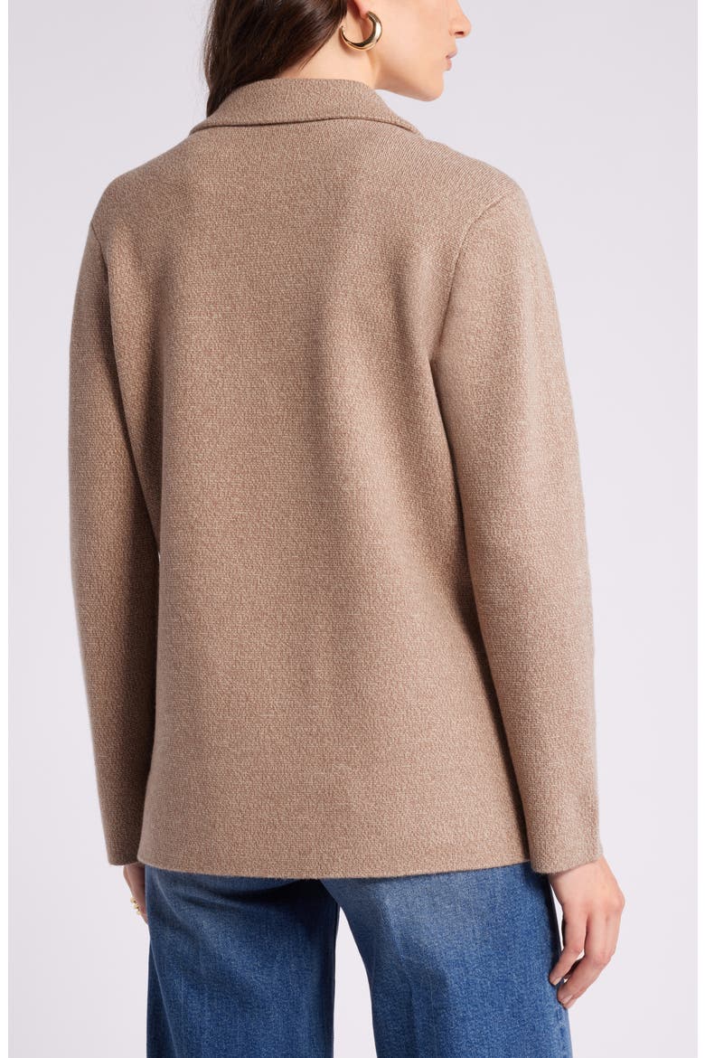 Marled Doubled Breasted Knit Blazer, Alternate, color, CAMEL MARL