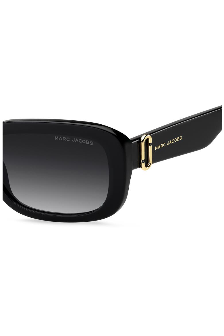 55mm Rectangular Sunglasses, Alternate, color, BLACK/ DARK GREY SF