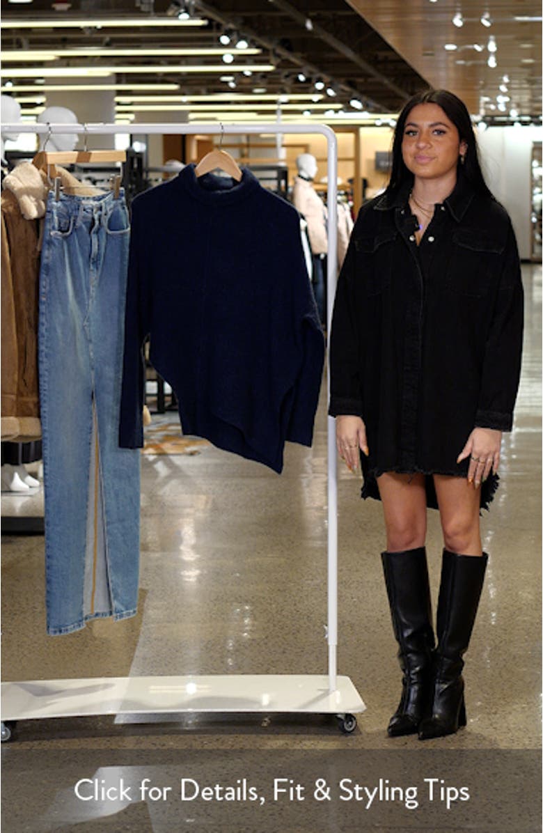 Lock Roll Neck Asymmetric Sweater, sales video thumbnail