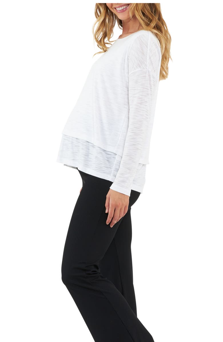 Ripe Maternity Jazmin Long Sleeve Nursing Top, Alternate, color, White