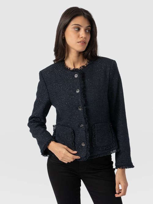 Saint + Sofia Ashby Jacket In Blue