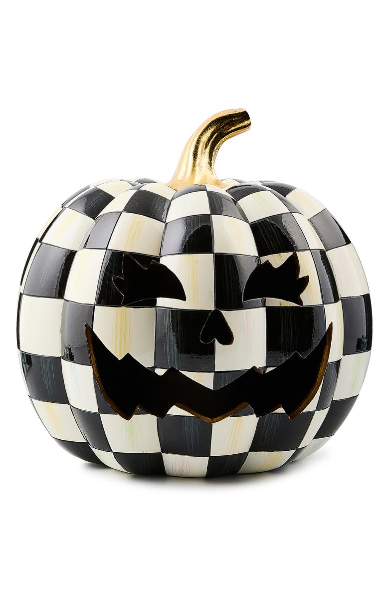 MACKENZIE CHILDS Courtly Check Illuminated Jack O' Lantern, Main, color,