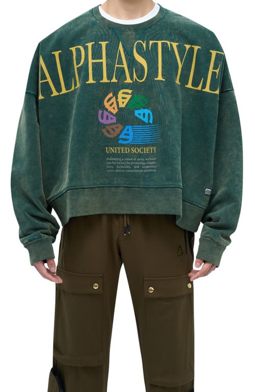 AlphaStyle UNITED CREW in Green  product