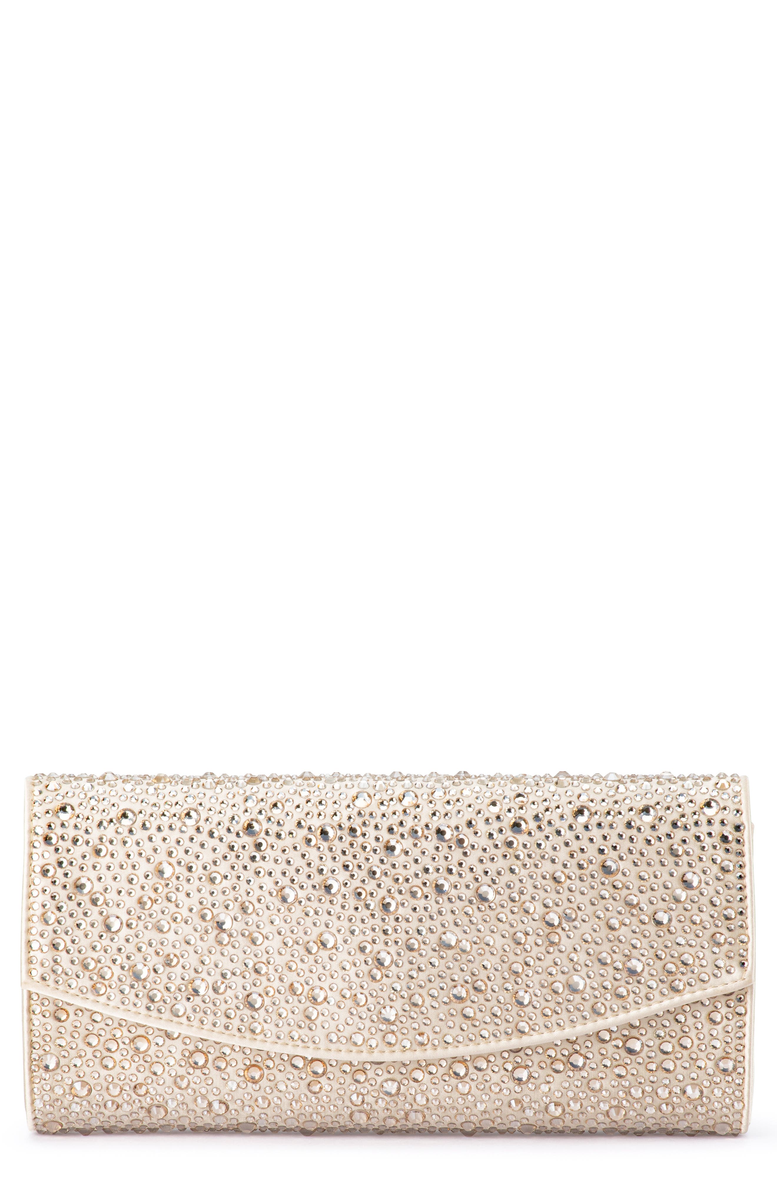 Olga Berg Emma Crystal Clutch, Main, color, Champagne