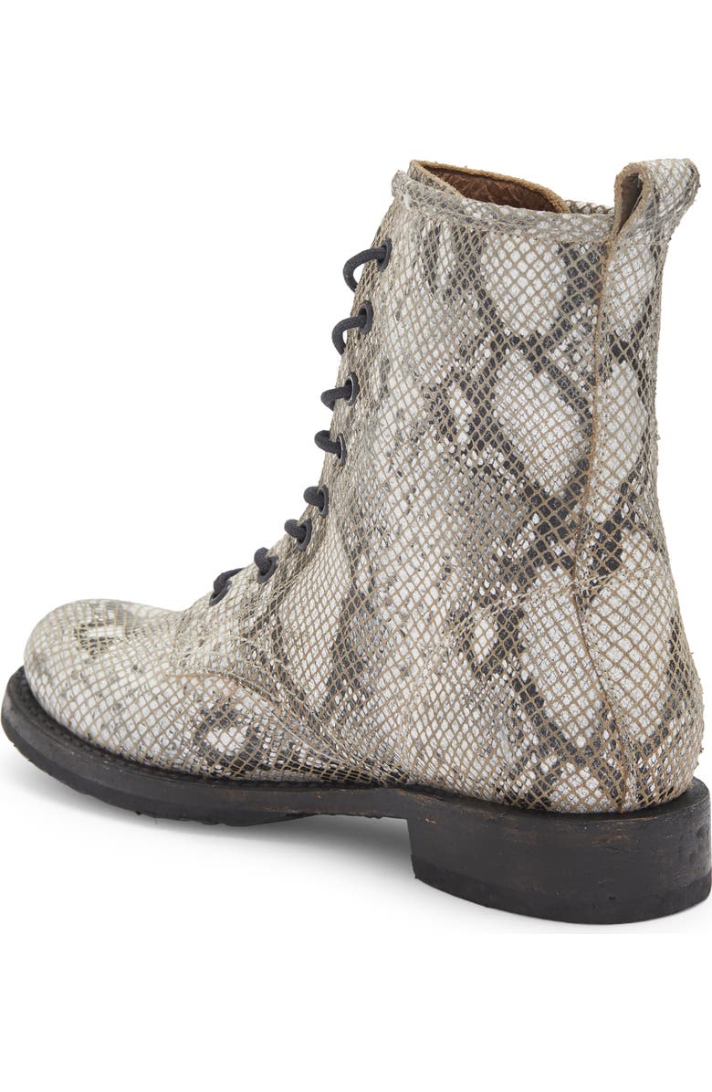 Frye Veronica Snakeskin Print Combat Boot, Alternate, color,
