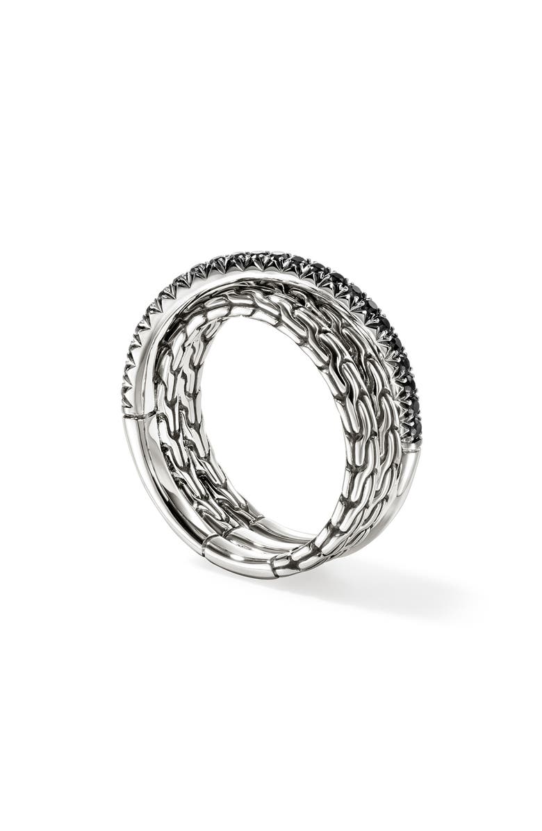 JH Essential Pavé Crossover Ring, Sterling Silver, Gemstones