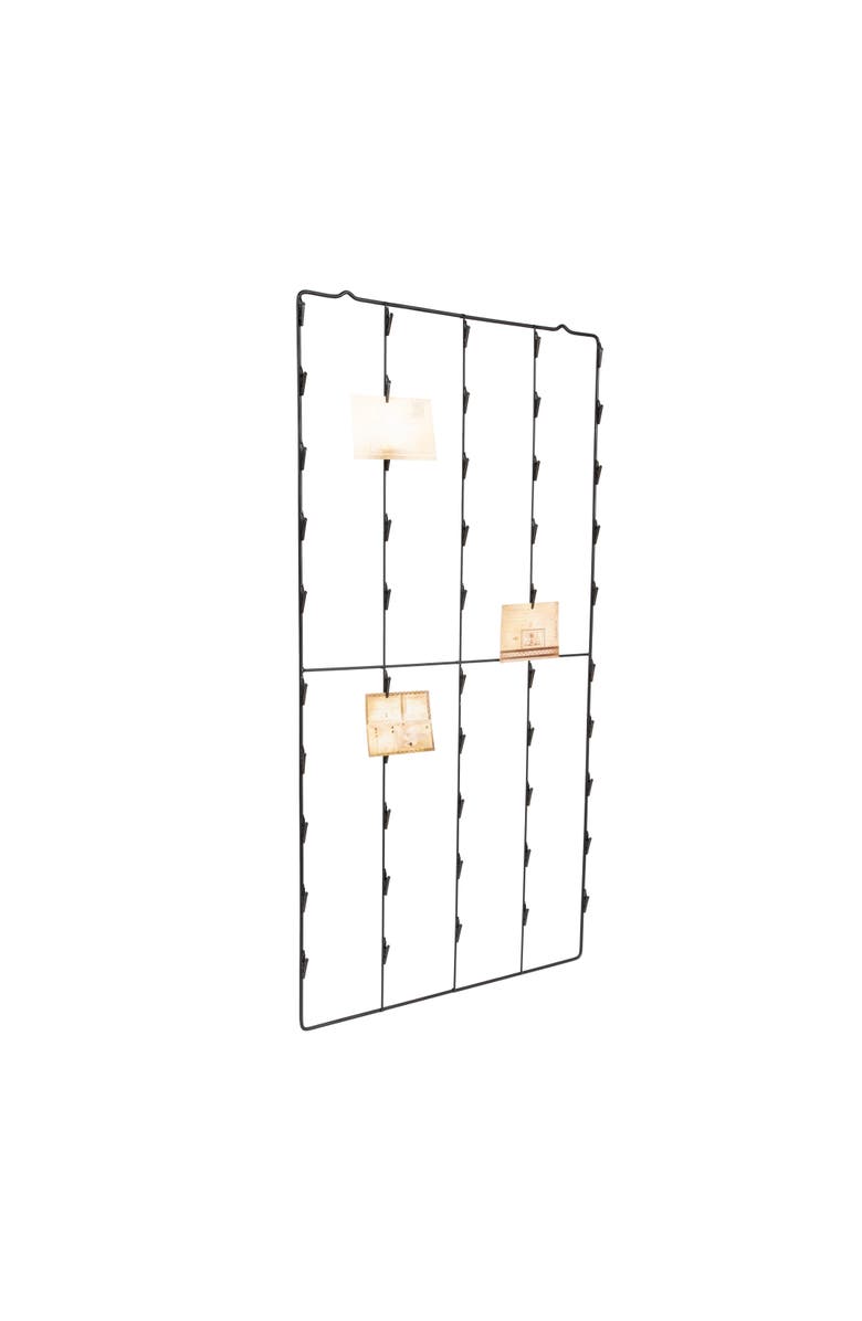 Storied Home Vintage Reproduction Metal Photo or Card Holder with 3 Postcards and 50 Clips, Black, Main, color, 