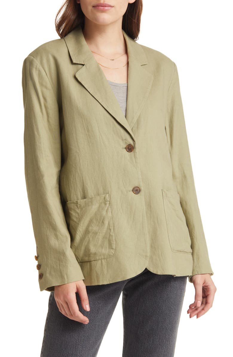 Treasure & Bond Women's Two Button Linen Blend Blazer, Alternate, color, 