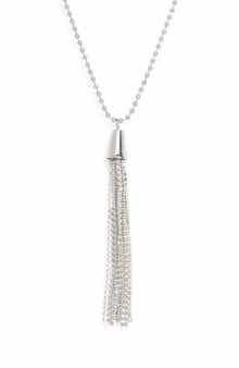 NORDSTROM RACK Crystal Fringe Pendant Necklace