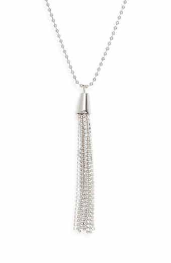 NORDSTROM RACK Crystal Fringe Pendant Necklace