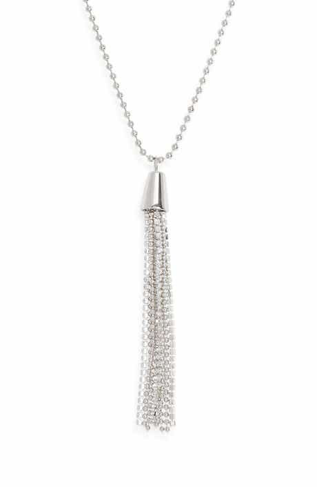 NORDSTROM RACK Crystal Fringe Pendant Necklace