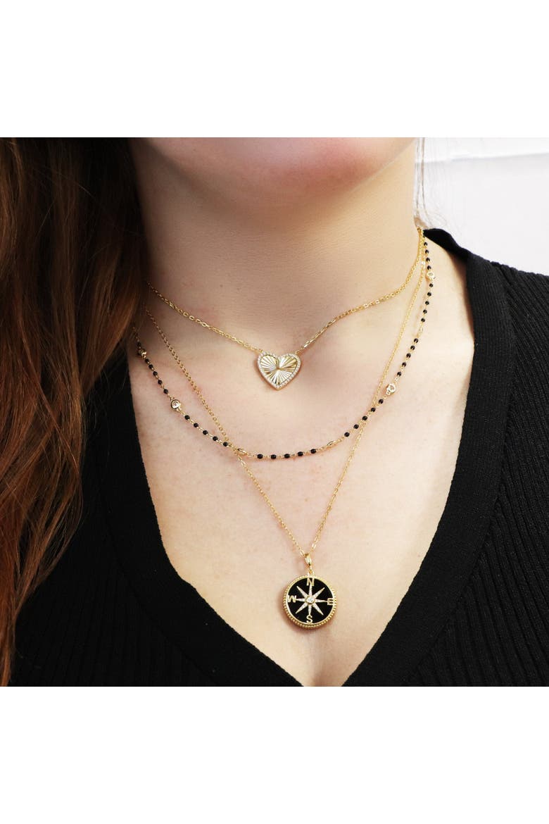 Onyx Compass Necklace, Alternate, color, Onyx