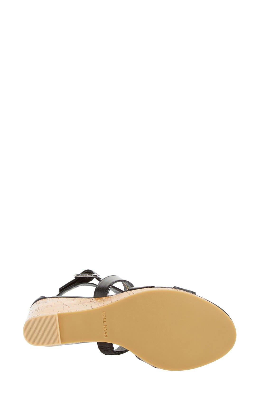 'Jillian' Wedge Sandal, Alternate, color, BLACK