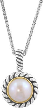 EFFY Freshwater Pearl Two-Tone Pendant Necklace