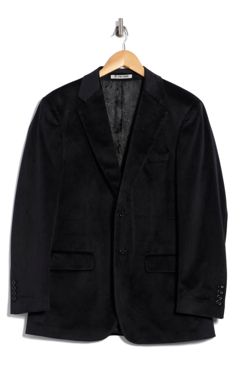 ZEGARIE Velvet Two-Button Sport Coat, Alternate, color, Black