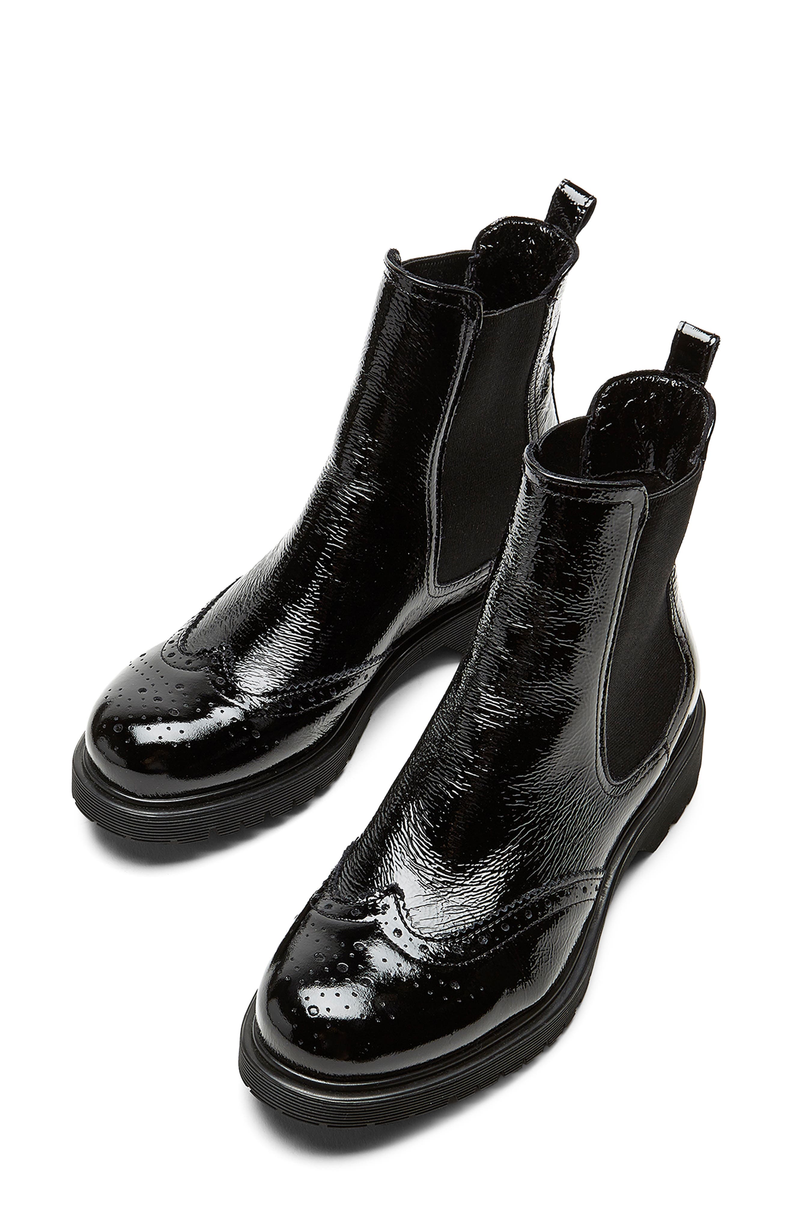 La Canadienne Hansel Wingtip Waterproof Chelsea Boot, Alternate, color, Black Patent Leather
