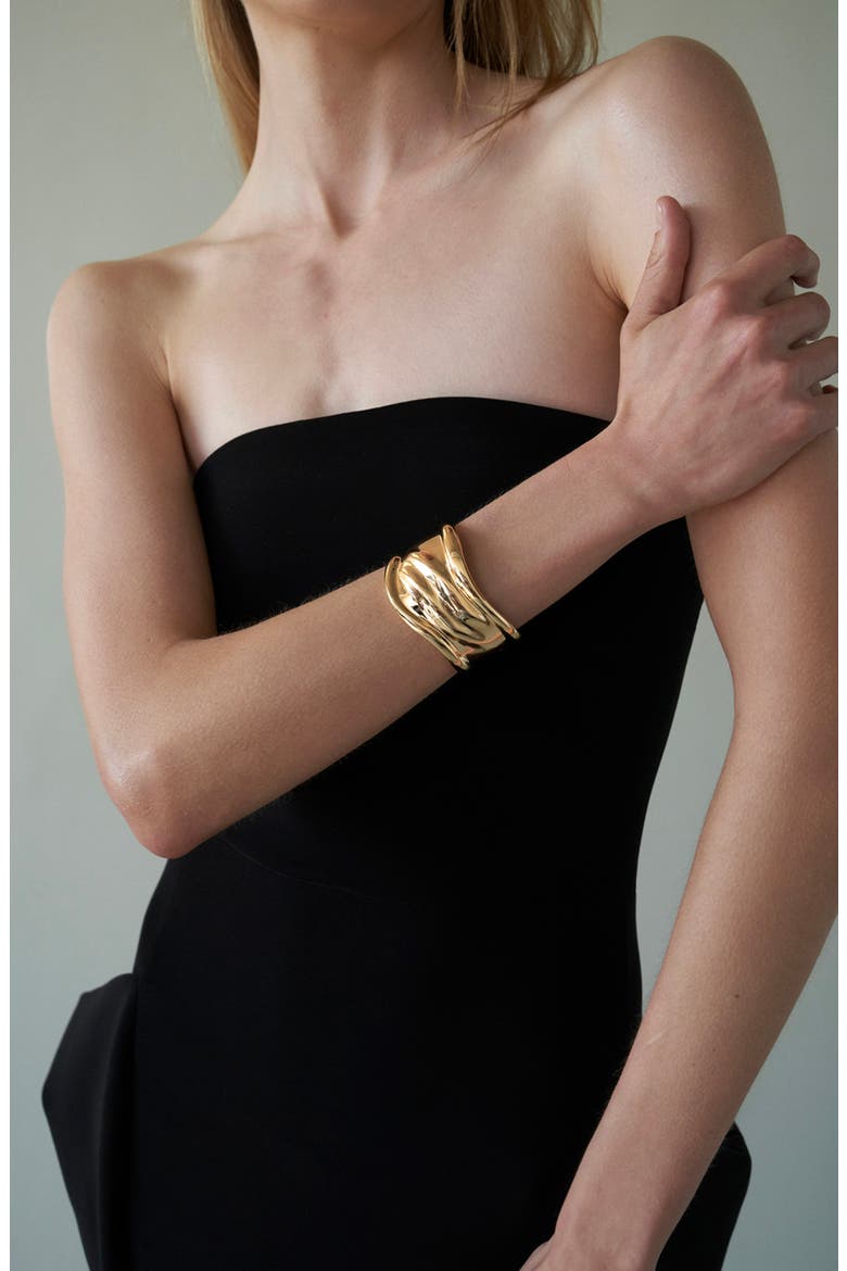 Adva Cuff Bracelet, Alternate, color, GOLD