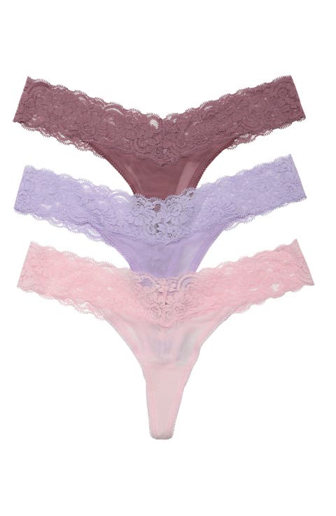 Mila 3-Pack Lace Thongs