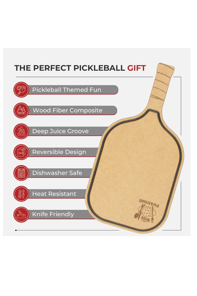 Pickleball Charcuterie Cutting Board -"Today's Menu Pickleball", Alternate, color, No Color
