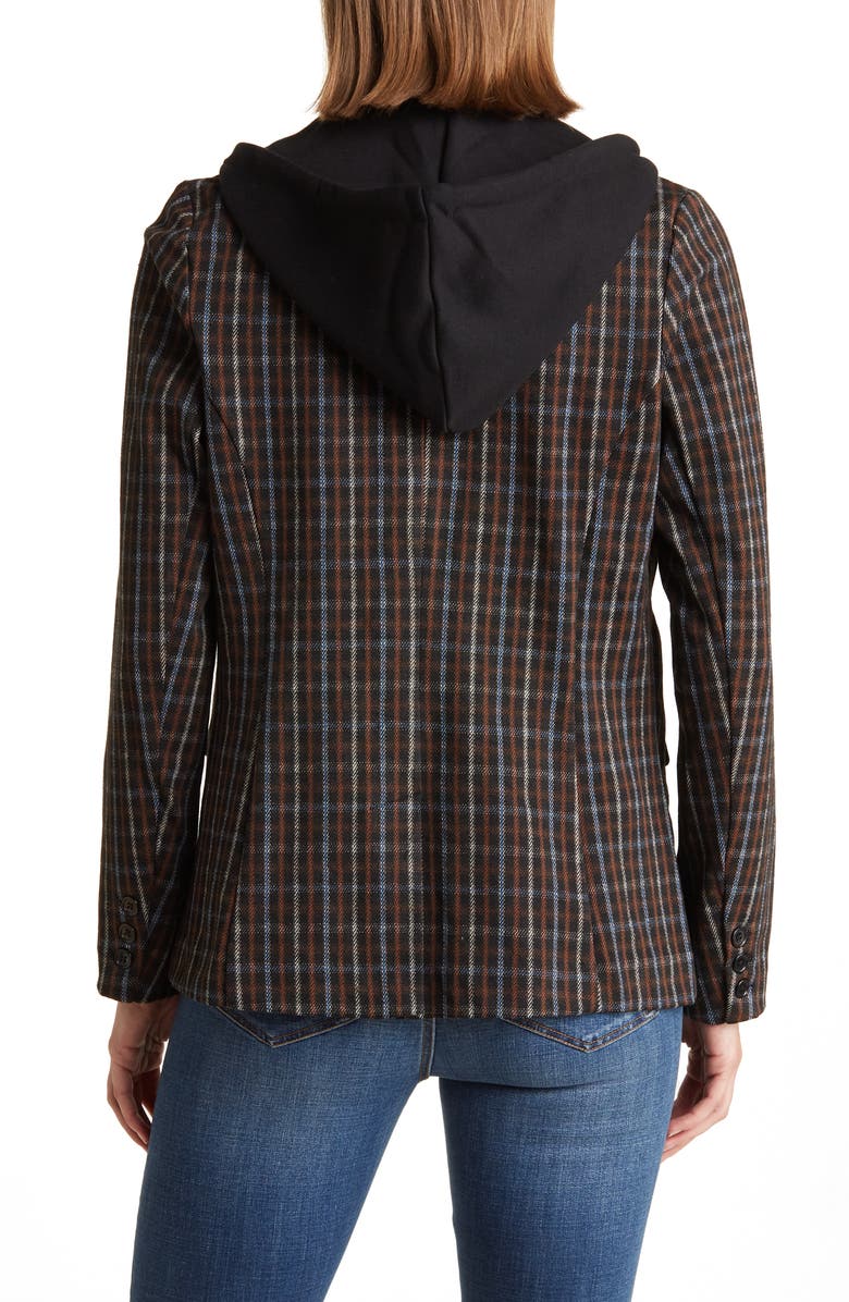 Liverpool Hooded Insert Plaid Blazer, Alternate, color, 