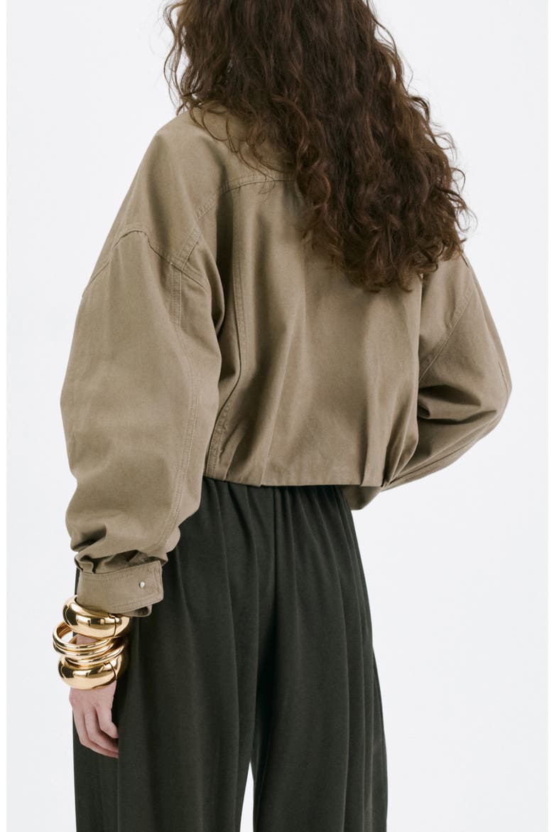 Oversize Belted Cotton Twill Jacket, Alternate, color, SAND