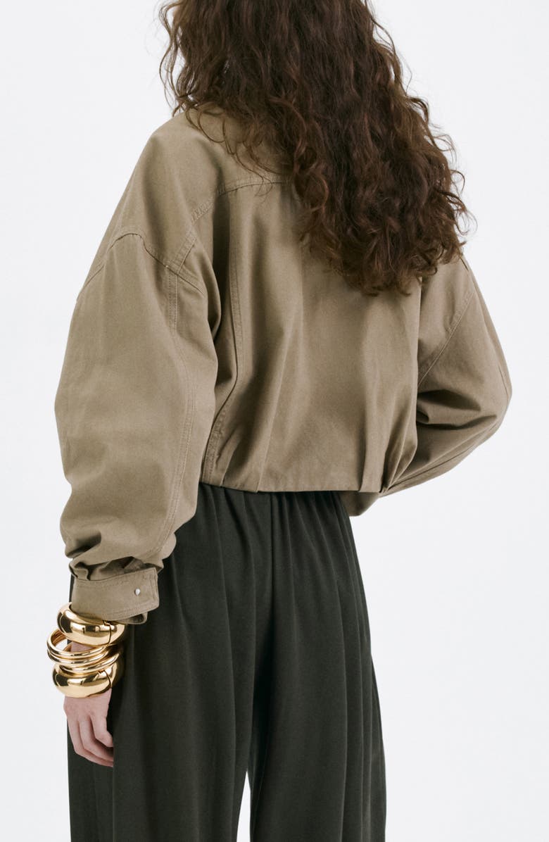 MANGO Oversize Belted Cotton Twill Jacket, Alternate, color,