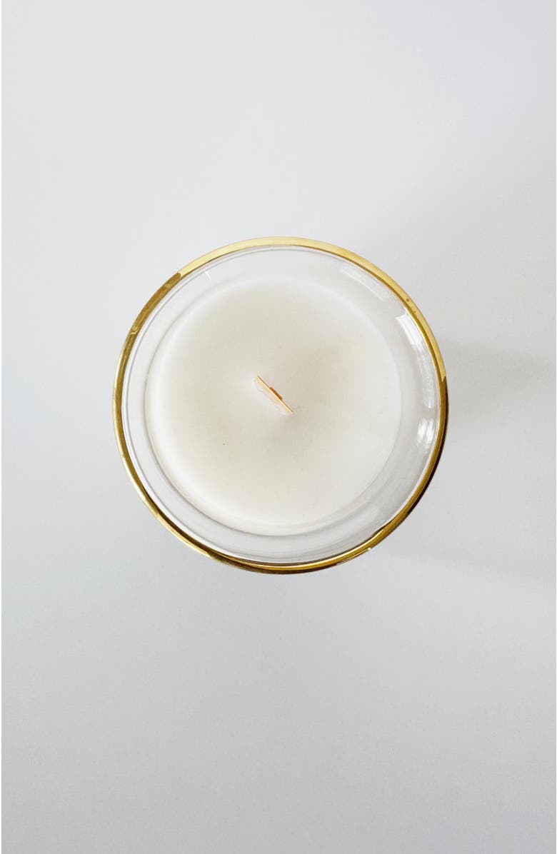VILLA ABURI Ganja Suede Scented Candle with Wood Wick, Alternate, color, Soft White