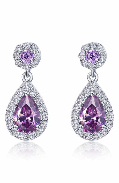 Lafonn Simulated Diamond & Simulated Semiprecious Stone Pear Drop Earrings