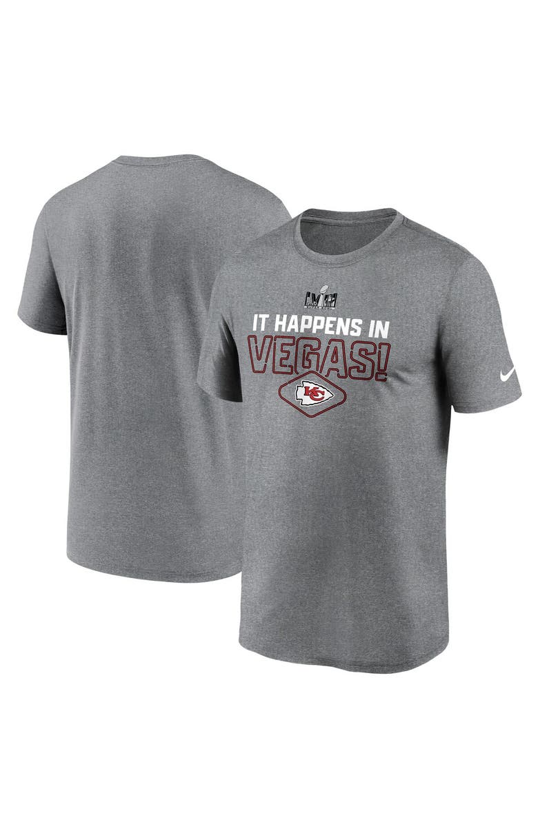 Nike Men's Nike Heather Gray Kansas City Chiefs Super Bowl LVIII Logo Lockup T-Shirt, Main, color, 