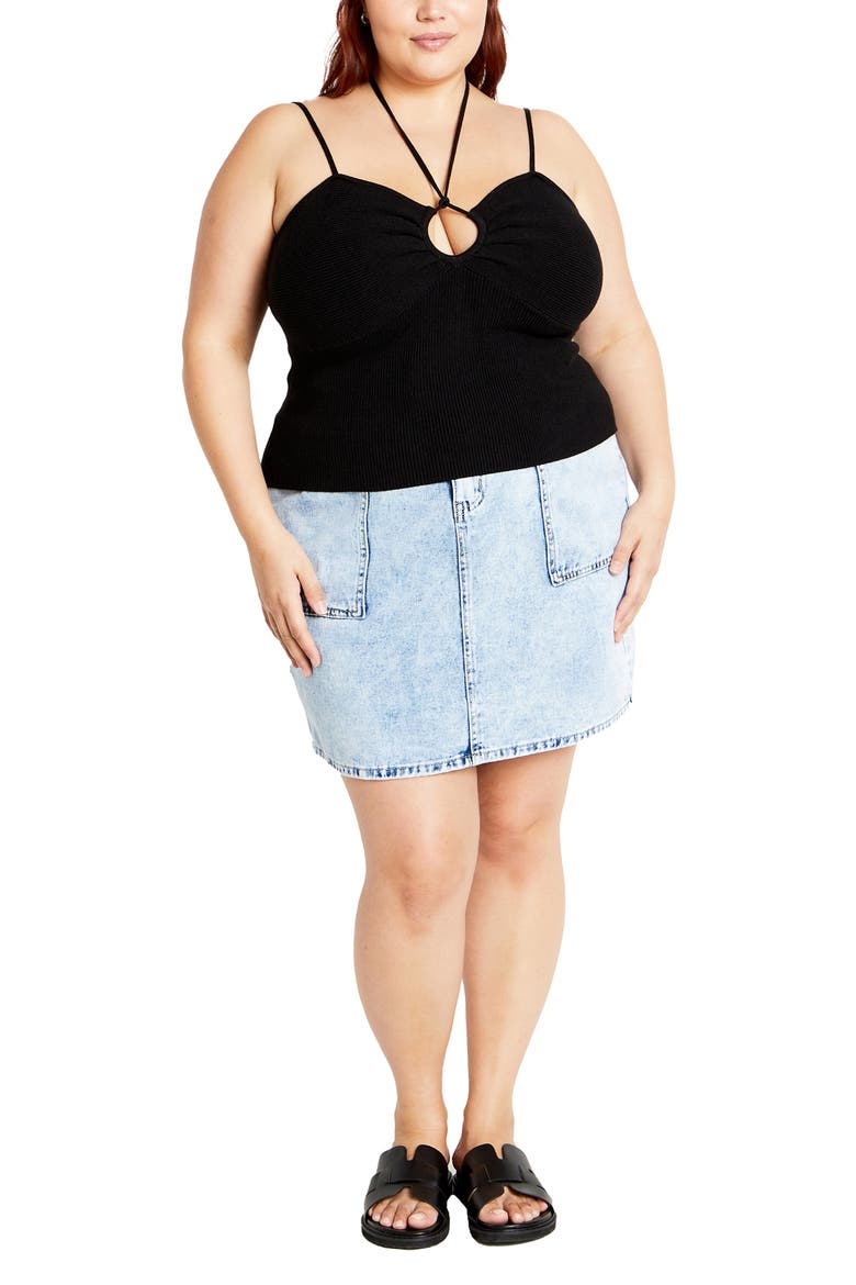 Jez Rib Strappy Camisole, Alternate, color, BLACK