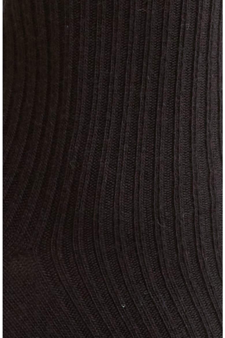 Rib Merino Wool Blend Crew Socks, Alternate, color, BLACK