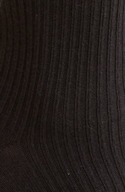 Nordstrom Rib Merino Wool Blend Crew Socks In Black
